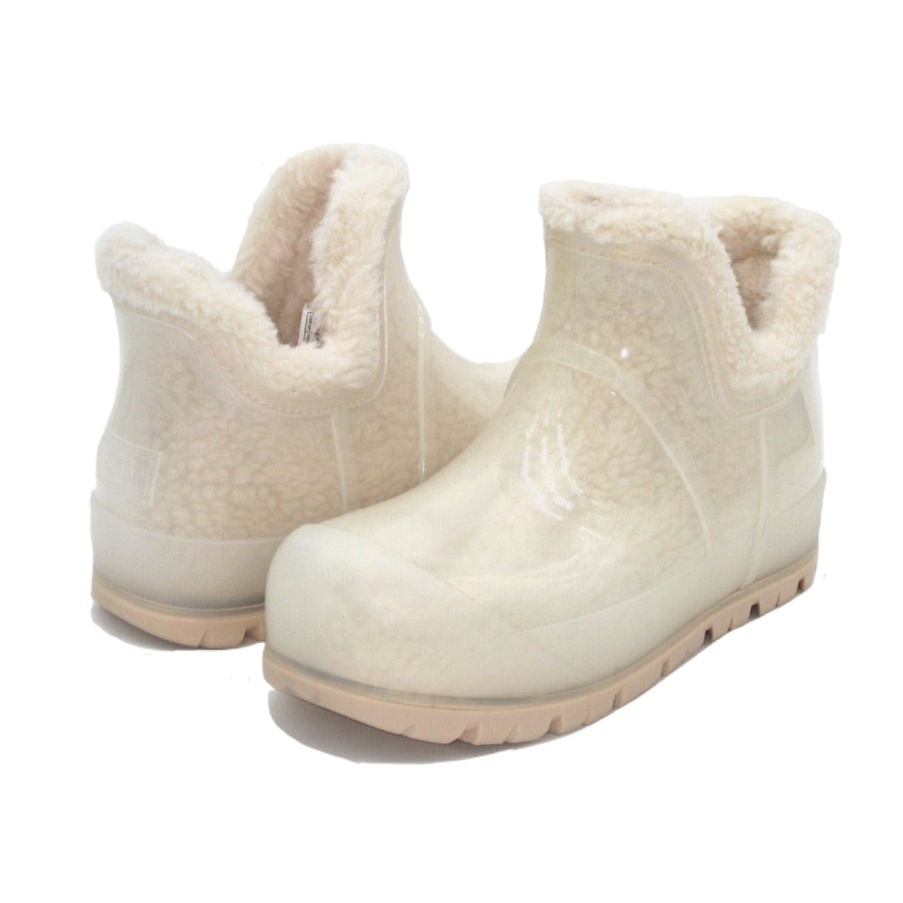 UGG Raincloud Clear Natural Waterproof Rain Boots, Sz 9